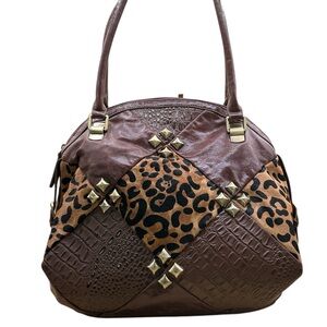Sharif Calf Hair, Croc. & Leather Tote Bag